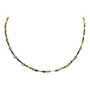 Vintage Napier Gold Tone Twisty Bar Link Collar Length Necklace